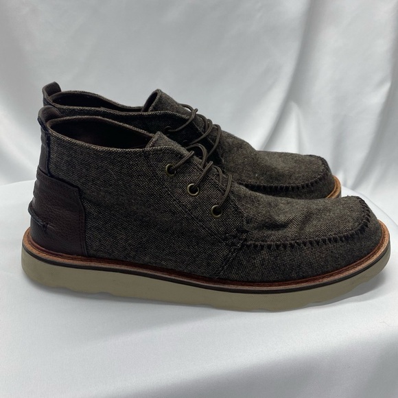 Toms Men's Dark Brown Tweed Chukka Boots SZ 11 CASUAL FALL CLASSIC - Picture 3 of 10
